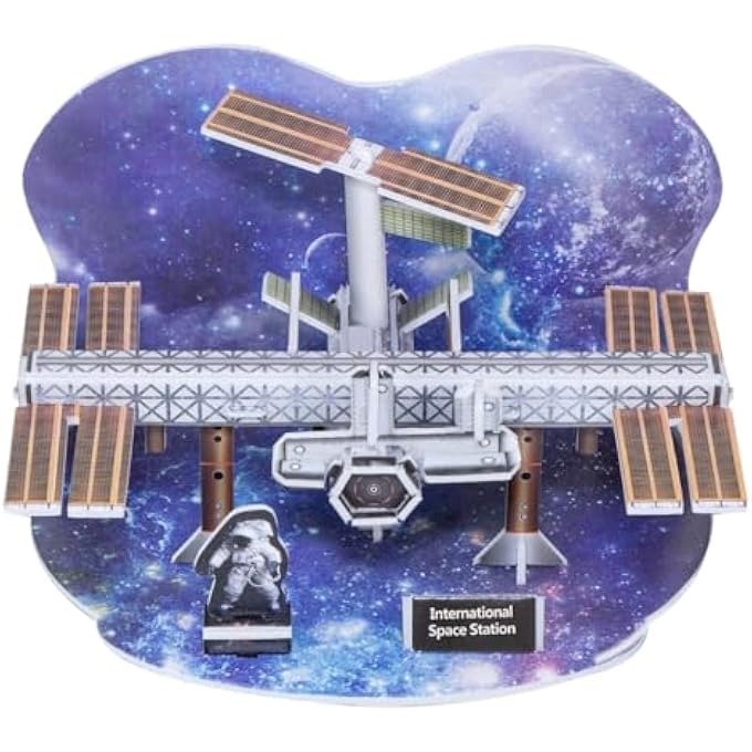 3D PUZZLE SPACE & ORBITAL WONDERS INTERNATIONAL SPACE STATION MINI UNIQUE & COLLECTIBLE MODEL ASSEMBLY BUILDING KIT FOR KIDS & ADULTS 34PCS - Image 3